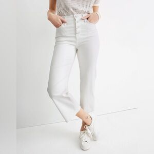 Madewell White Slim Wide-Leg Crop Jeans, Size 24